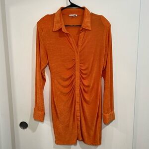 Orange Mini Dress W/ Long Sleeves